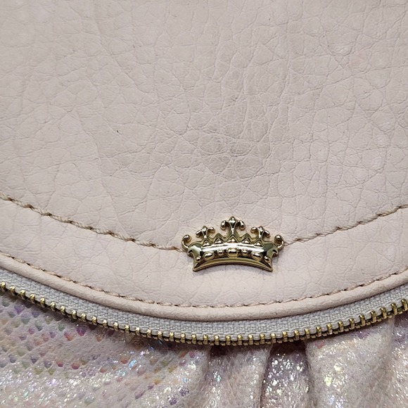 Juicy Couture Pink Sparkle Snake Print Crossbody Purse Bag Long Strap Pockets - Picture 3 of 9